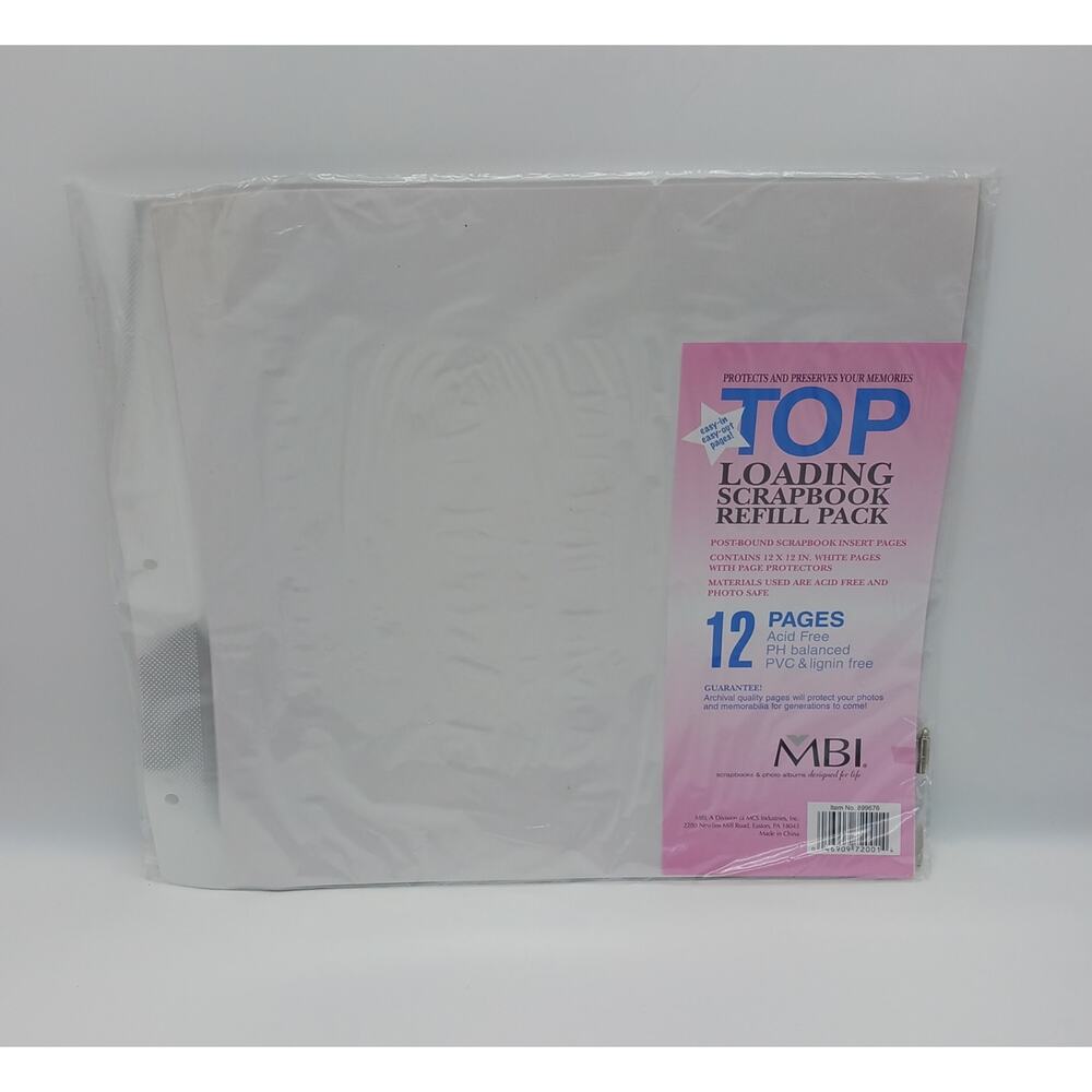 MBI Clear Top Loading Scrapbook Refill Pack 12 Pages 12x12 Scrapbooking